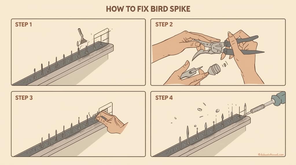 how to fix bird spikes